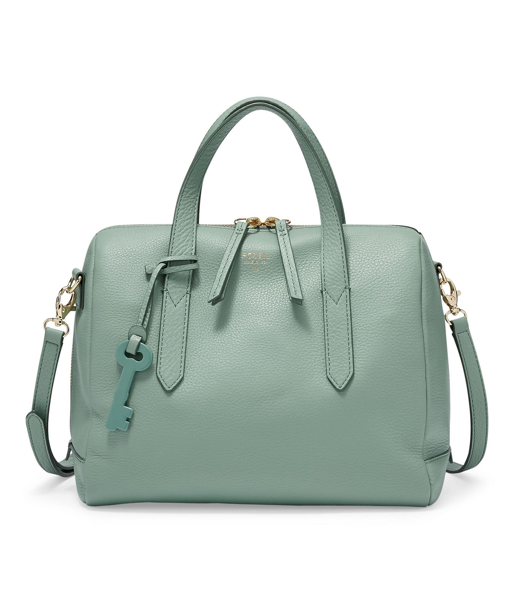 fossil sydney satchel teal green